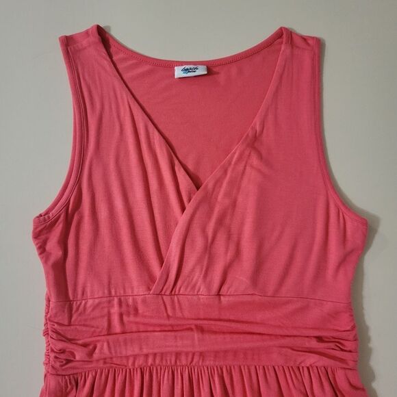 Lascana Beach Time Coral Sleeveless Surplice V-neck Tulip Hem Dress - Picture 9 of 15